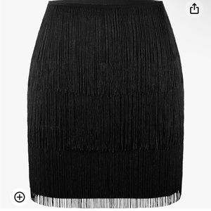 Black Fringe Skirt. Amazon Maner brand. Size XL. Bodycon.